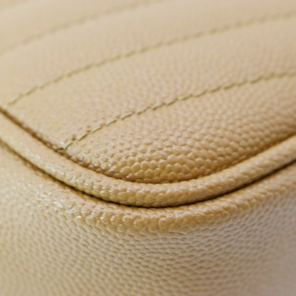 YVES SAINT LAURENT  Mini Lou Grain De Poudre Camera Crossbody Bag Dark Natural - Picture 6 of 11